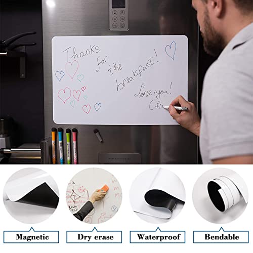 Magnetisches Whiteboard - Fridge Magnet, Kühlschrank Magnettafel, Abwischbar Memoboard - Familie Menü Wochenplaner, Einkaufsliste, Memo Erinnerung Notiz
