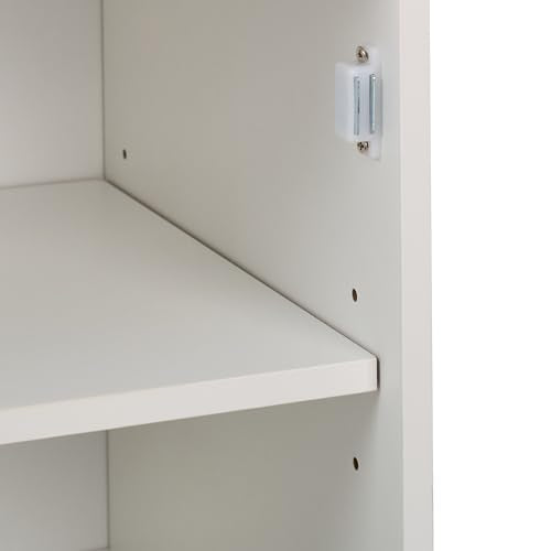 Relaxdays Rollcontainer mit 3 Fächern & Tür, Büro Beistellcontainer, mit Rollen, Büroschrank, HBT: 57x48x34 cm, weiß