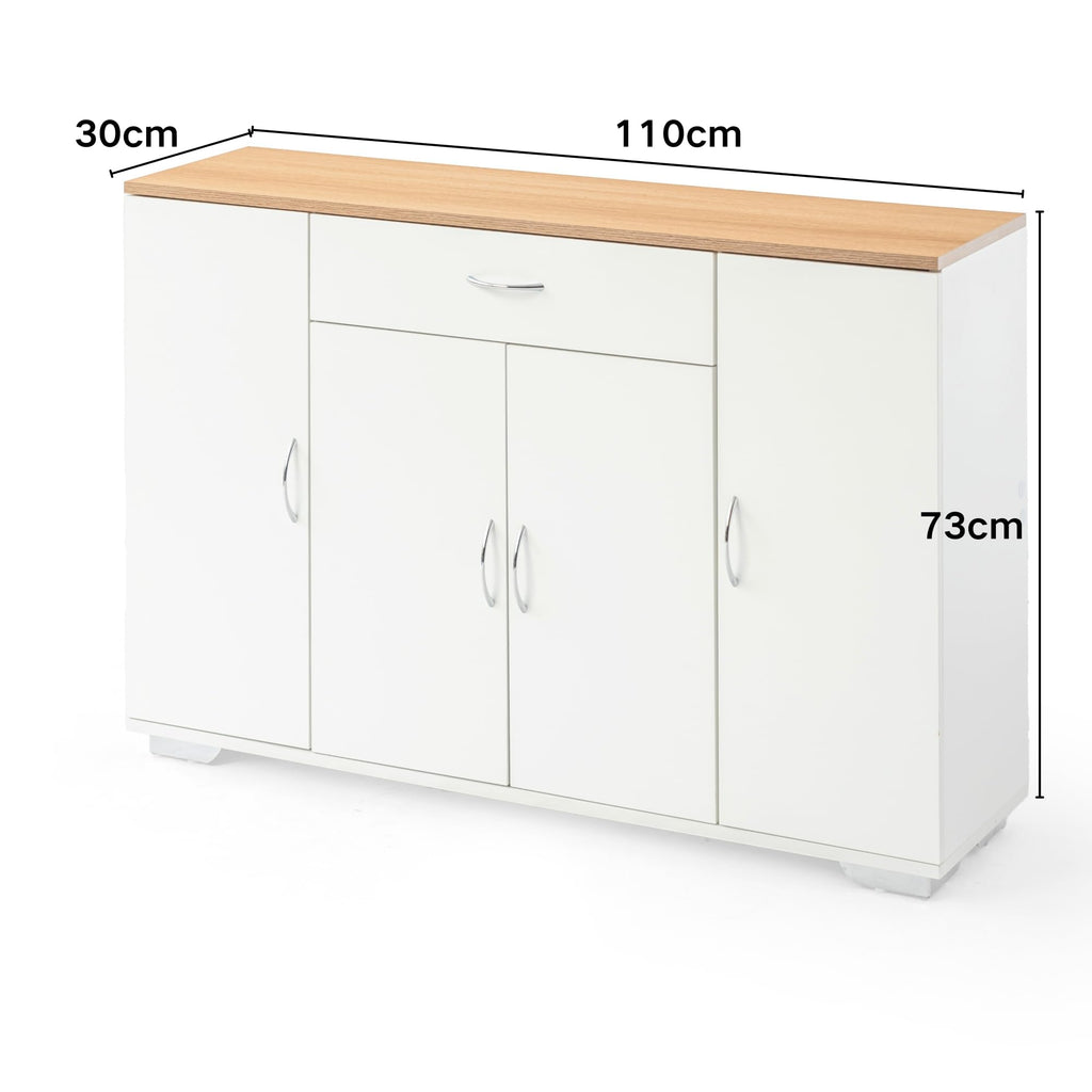 FurnitureR Weißer Aktenschrank, moderner Stil, MDF Material, kompakt und funktional, mit DREI Türen und Einer Schublade