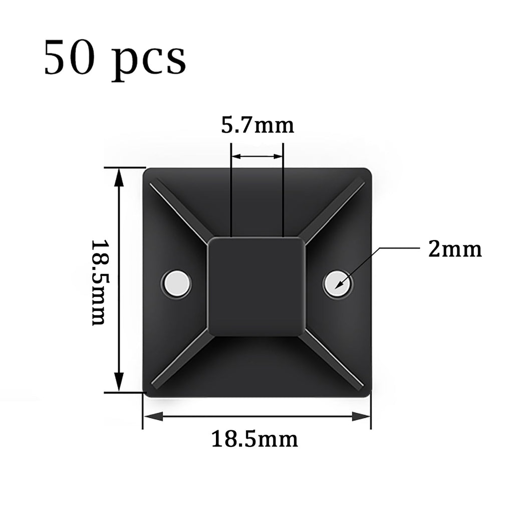 Pack of 50 Kabelbefestigung Selbstklebend,Kabelbinder Halter