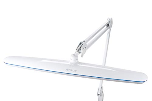 SEMPLIX LED Arbeits-Lampe Weiß: (117 PCS LED, 4fach dimmbar) Mit Tischstandfuß und -Klemme, höhenverstellbarem Lampenarm