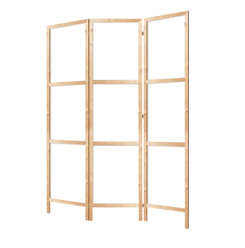 Japanischer Paravent Holz Raumteiler Innen – weiß - 135x172 cm