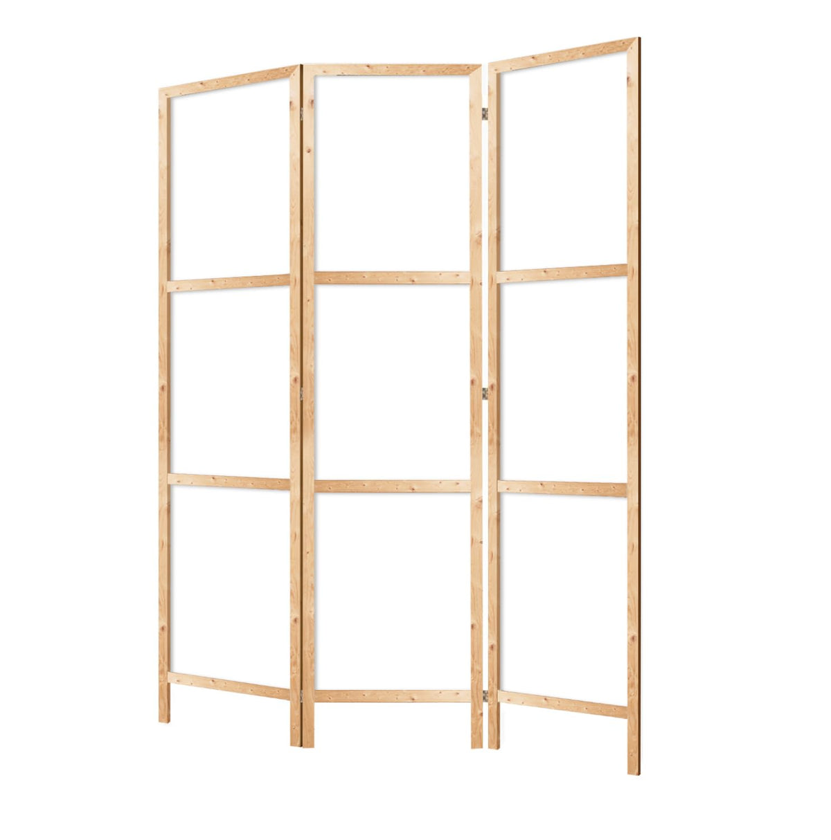 Japanischer Paravent Holz Raumteiler Innen – weiß - 135x172 cm