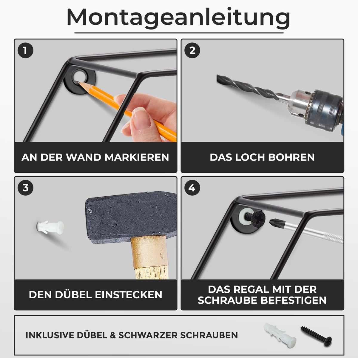 3er Hexagon Wandregal Set, Schwarze Metall Schweberegale Mit Holzablage, Modernes Wabenregal Für Wohnzimmer, Schlafzimmer, Küche & Büro, Stabiles Stahlrahmen Regale Mit Schrauben & Montagezubehör
