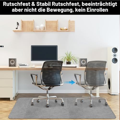 Bürostuhl Unterlage 90x120cm, Bodenschutzmatte, Kratzfest, dunkelgrau