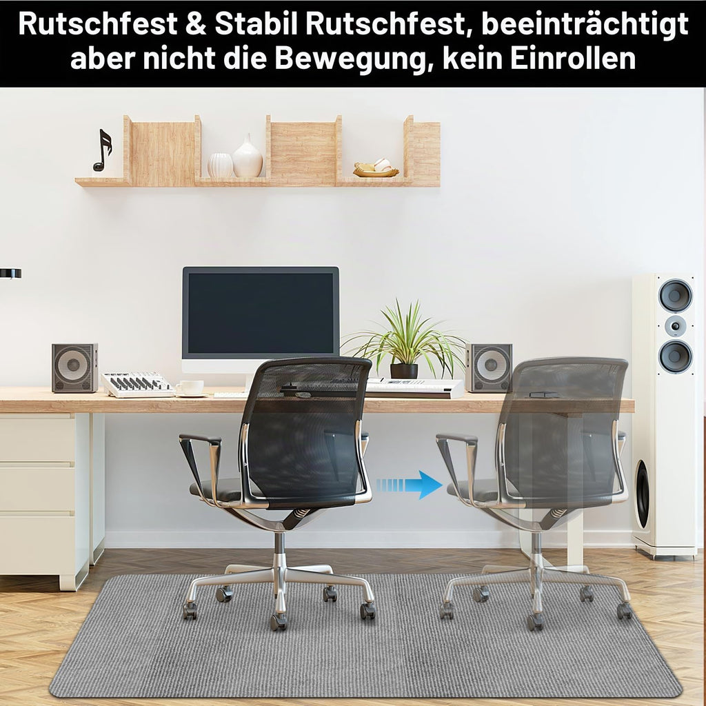 Bürostuhl Unterlage 90x120cm, Bodenschutzmatte, Kratzfest, dunkelgrau