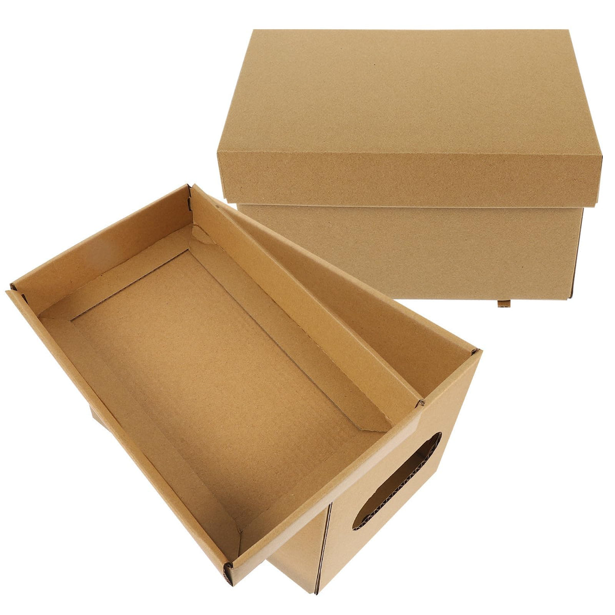 DOITOOL Papier Aufbewahrungsbox 2 Stück mit Deckel, Khaki, Groß