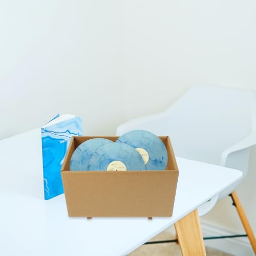 DOITOOL Papier Aufbewahrungsbox 2 Stück mit Deckel, Khaki, Groß