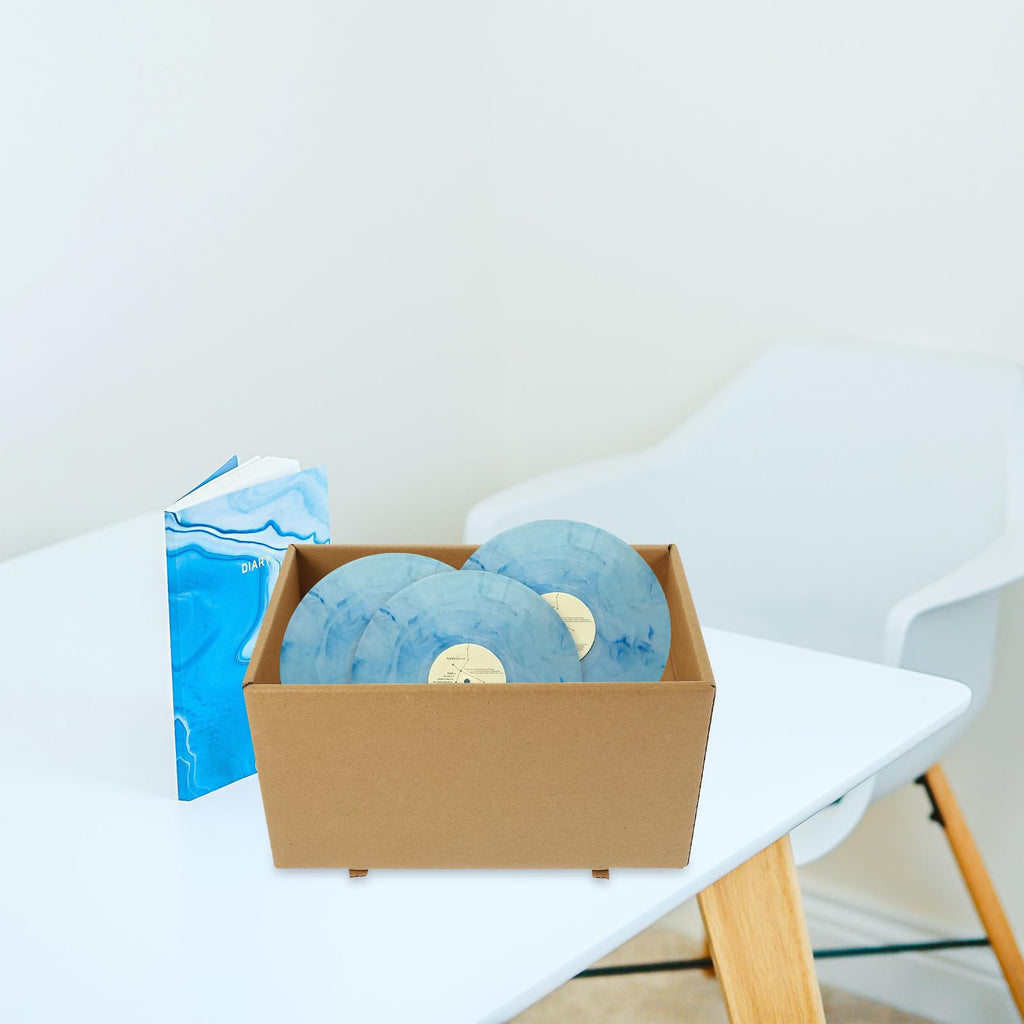 DOITOOL Papier Aufbewahrungsbox 2 Stück mit Deckel, Khaki, Groß