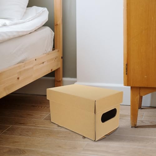 DOITOOL Papier Aufbewahrungsbox 2 Stück mit Deckel, Khaki, Groß