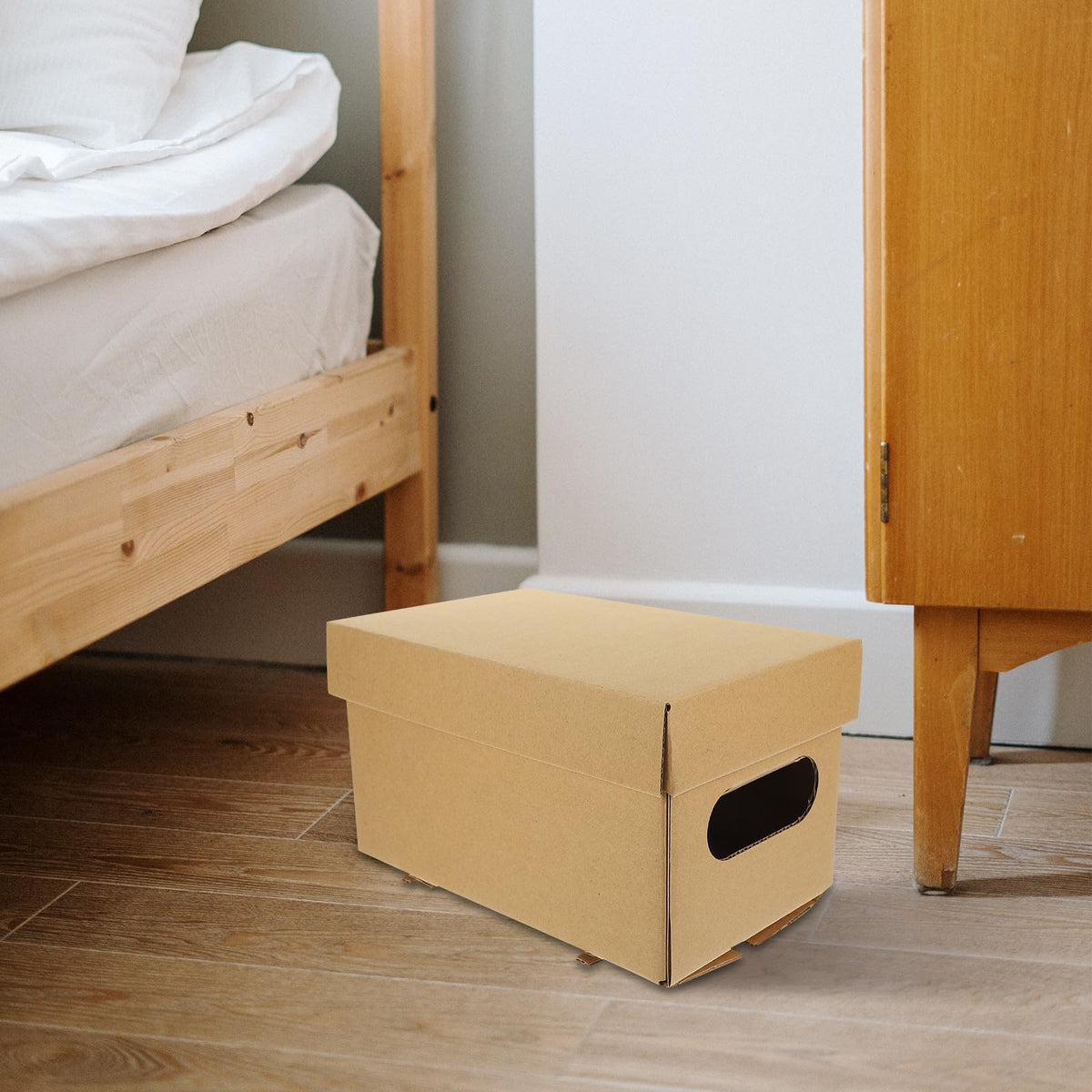DOITOOL Papier Aufbewahrungsbox 2 Stück mit Deckel, Khaki, Groß
