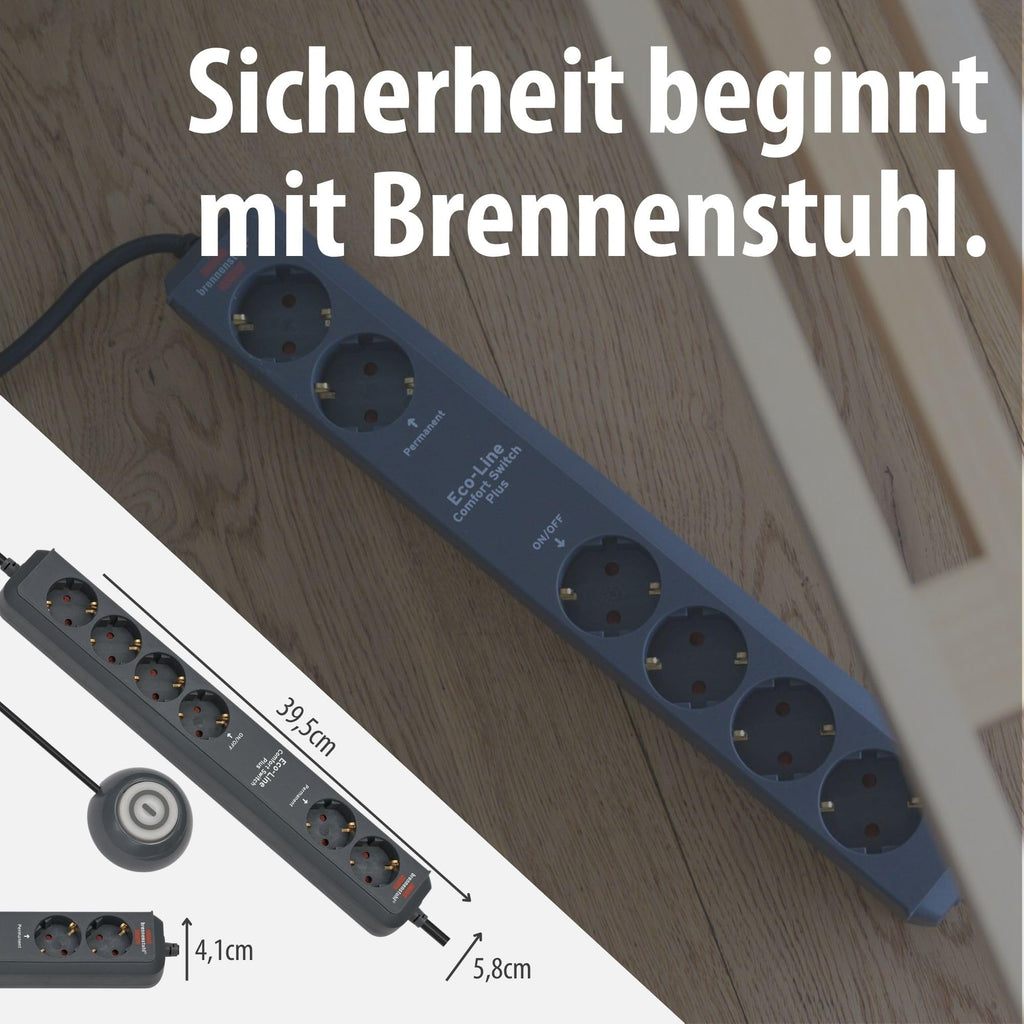 Brennenstuhl Eco-Line Comfort Switch Plus Steckdosenleiste 6-Fach