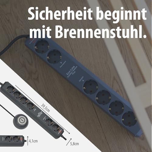 Brennenstuhl Eco-Line Comfort Switch Plus Steckdosenleiste 6-Fach