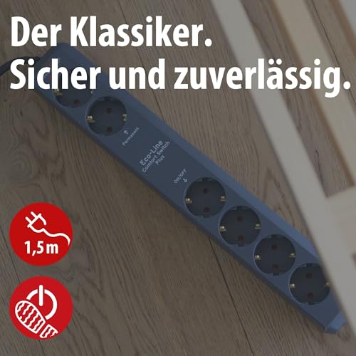 Brennenstuhl Eco-Line Comfort Switch Plus Steckdosenleiste 6-Fach