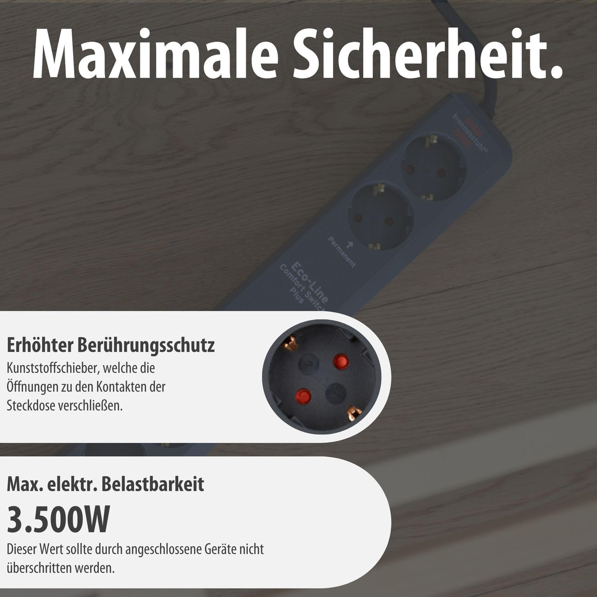 Brennenstuhl Eco-Line Comfort Switch Plus Steckdosenleiste 6-Fach