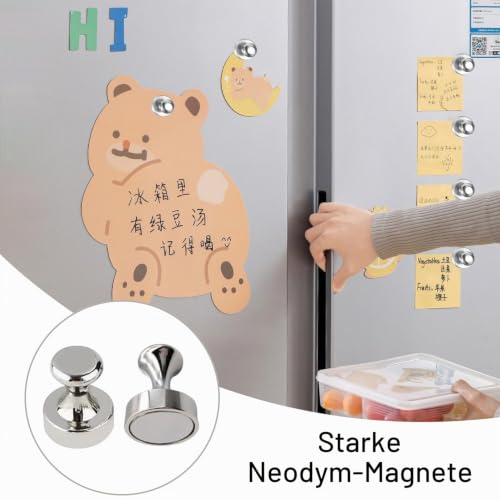 Starke Magnete [24 Stück], Neodym-Magnet, mit Aufbewahrungsbox, leistungsstark für Kühlschrank, Küche, Kühlschrank, Tafel, Whiteboard, Fotokarte