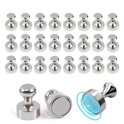 Starke Magnete [24 Stück], Neodym-Magnet, mit Aufbewahrungsbox, leistungsstark für Kühlschrank, Küche, Kühlschrank, Tafel, Whiteboard, Fotokarte