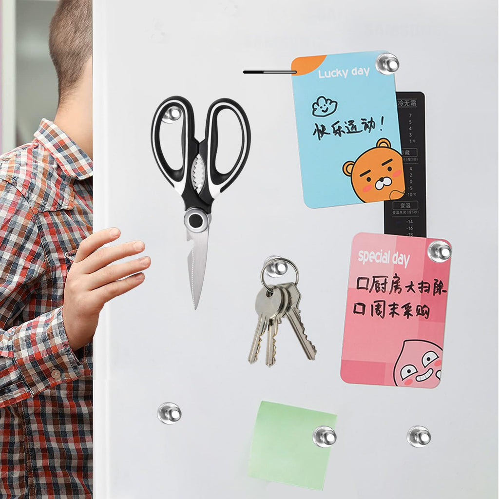 Starke Magnete [24 Stück], Neodym-Magnet, mit Aufbewahrungsbox, leistungsstark für Kühlschrank, Küche, Kühlschrank, Tafel, Whiteboard, Fotokarte