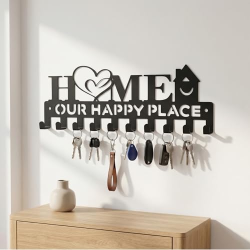 Metall Schlüsselhalter mit 10 Haken für Wand Schlüsselbrett Board Organizer