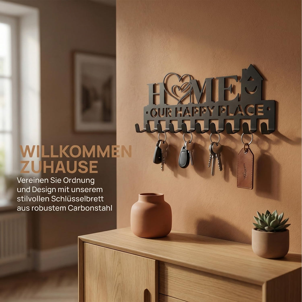 Metall Schlüsselhalter mit 10 Haken für Wand Schlüsselbrett Board Organizer