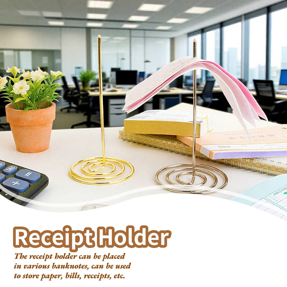 Cyrank 5 Stück Zettelspießer Bonspießer, Zettelspießer Memo Halter, Zettelhalter Kassenbon Halter, Memo Halter Spike Rechnungen Spike Für Küche Hotel Restaurant Cafe Büro (Roségold)