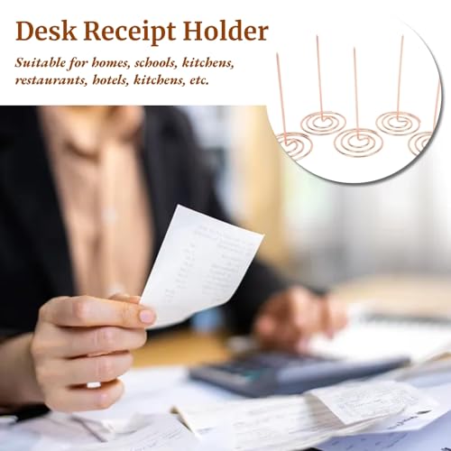 Cyrank 5 Stück Zettelspießer Bonspießer, Zettelspießer Memo Halter, Zettelhalter Kassenbon Halter, Memo Halter Spike Rechnungen Spike Für Küche Hotel Restaurant Cafe Büro (Roségold)