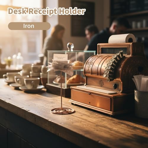 Cyrank 5 Stück Zettelspießer Bonspießer, Zettelspießer Memo Halter, Zettelhalter Kassenbon Halter, Memo Halter Spike Rechnungen Spike Für Küche Hotel Restaurant Cafe Büro (Roségold)