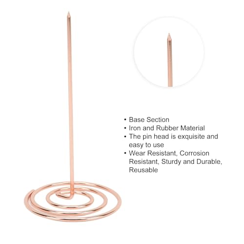 Cyrank 5 Stück Zettelspießer Bonspießer, Zettelspießer Memo Halter, Zettelhalter Kassenbon Halter, Memo Halter Spike Rechnungen Spike Für Küche Hotel Restaurant Cafe Büro (Roségold)
