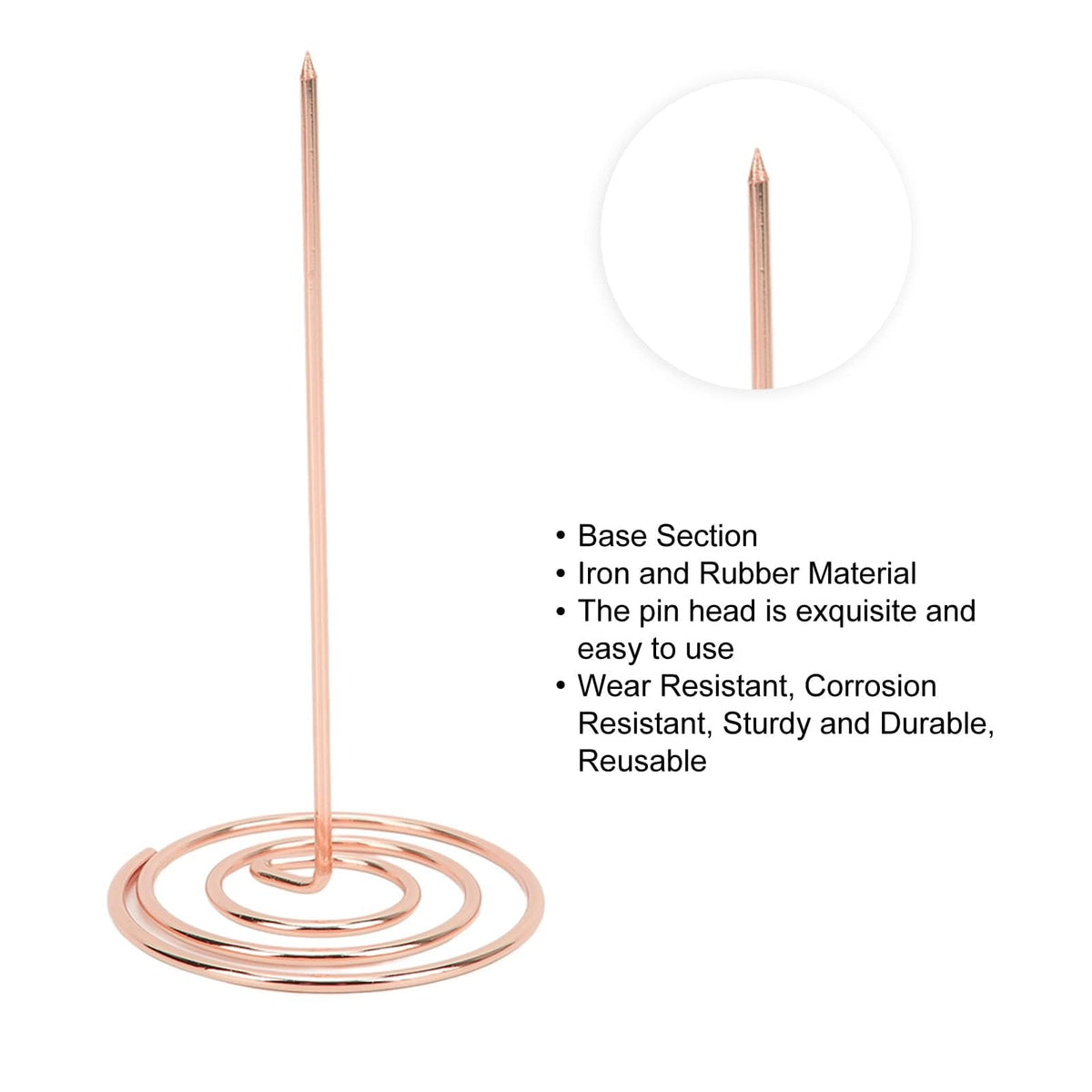 Cyrank 5 Stück Zettelspießer Bonspießer, Zettelspießer Memo Halter, Zettelhalter Kassenbon Halter, Memo Halter Spike Rechnungen Spike Für Küche Hotel Restaurant Cafe Büro (Roségold)