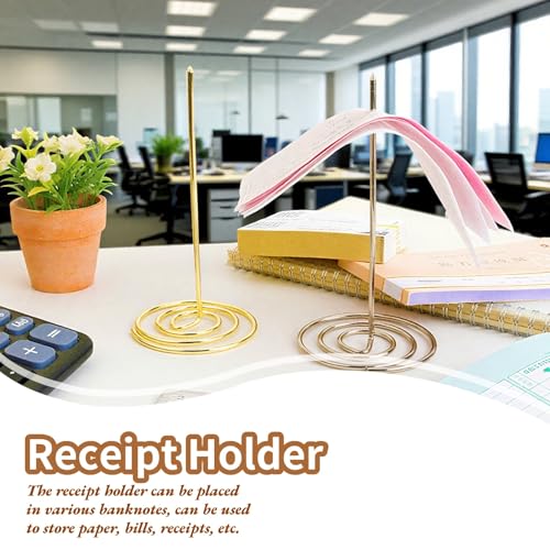 Cyrank 5 Stück Zettelspießer Bonspießer, Zettelspießer Memo Halter, Zettelhalter Kassenbon Halter, Memo Halter Spike Rechnungen Spike Für Küche Hotel Restaurant Cafe Büro (Roségold)