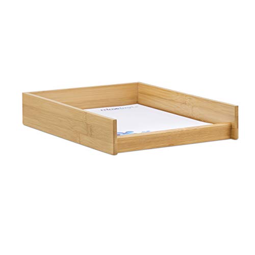 Relaxdays Dokumentenablage Holz, DIN A4 Papierfach, Büro, Natur