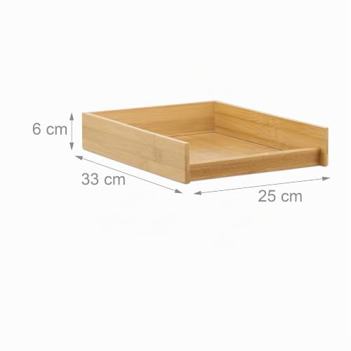 Relaxdays Dokumentenablage Holz, DIN A4 Papierfach, Büro, Natur