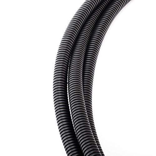 ZhiYo Kabelschlauch 15m geschlitzt | Ø6mm Flexrohr für Kfz & Elektro | Temperaturbeständig -40°C bis 125°C | Split Conduit Wellrohr Kabelschutz | Kabelkanal mit Flexibler Abdeckung