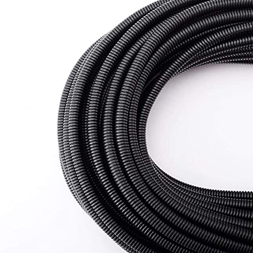 ZhiYo Kabelschlauch 15m geschlitzt | Ø6mm Flexrohr für Kfz & Elektro | Temperaturbeständig -40°C bis 125°C | Split Conduit Wellrohr Kabelschutz | Kabelkanal mit Flexibler Abdeckung