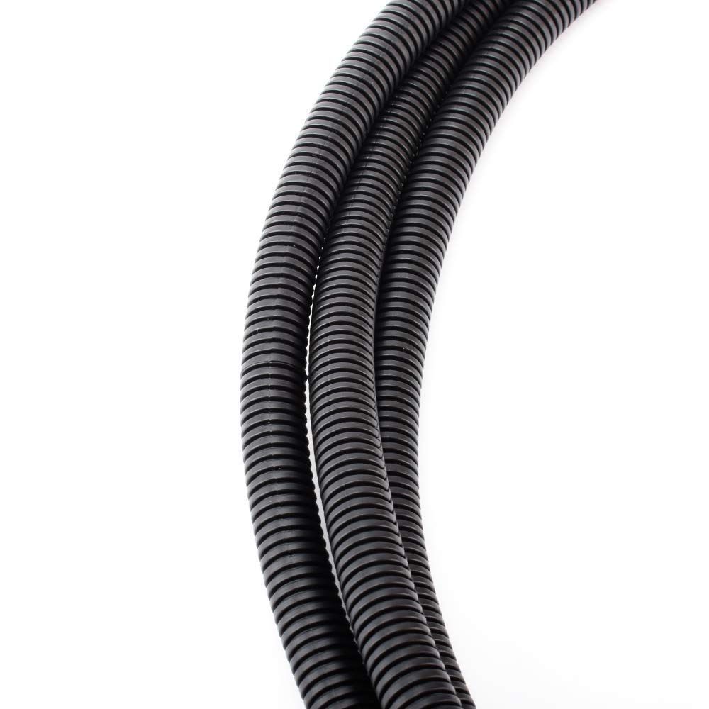 ZhiYo Kabelschlauch 15m geschlitzt | Ø6mm Flexrohr für Kfz & Elektro | Temperaturbeständig -40°C bis 125°C | Split Conduit Wellrohr Kabelschutz | Kabelkanal mit Flexibler Abdeckung
