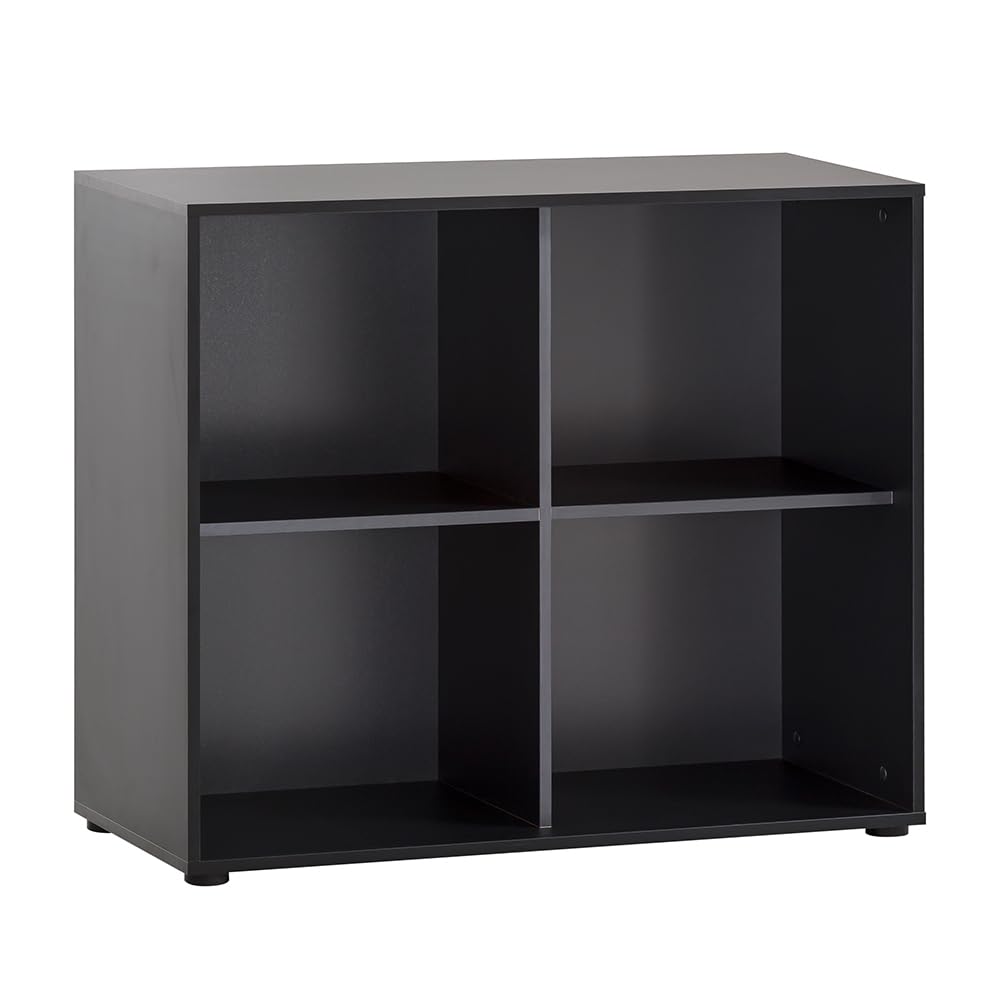 Lomadox Büroschrank Aktenschrank (3-teilig) in schwarz matt mit Eiche