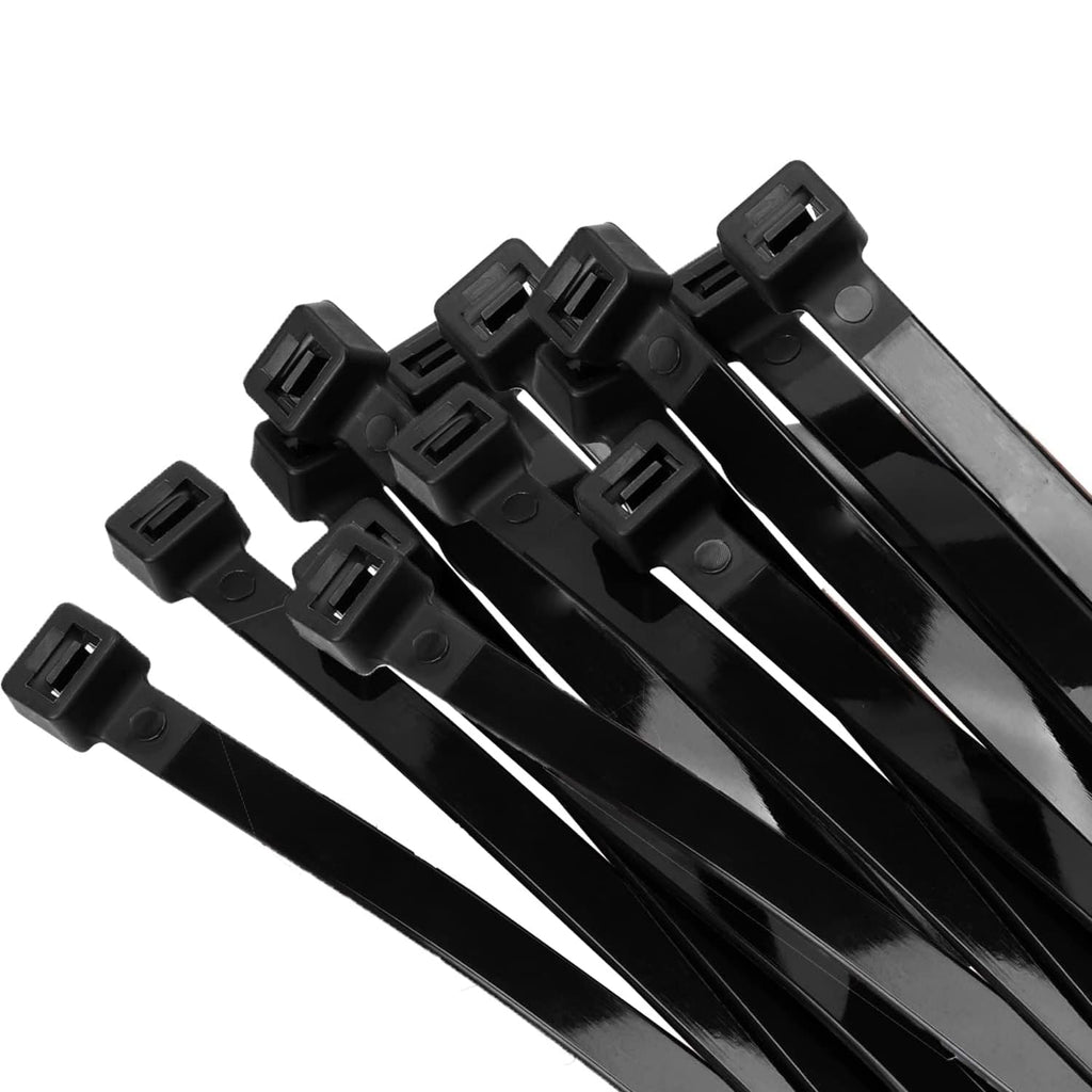 Armpow Kabelbinder, 600 mm x 12 mm, breit, UV-beständig, 114 kg, Zugfestigkeit für HLK-Konstruktion, ultrastark, selbstsichernd, extra lang, 12 mm x 600 mm, 40 Stück, schwarz, 40 Stück