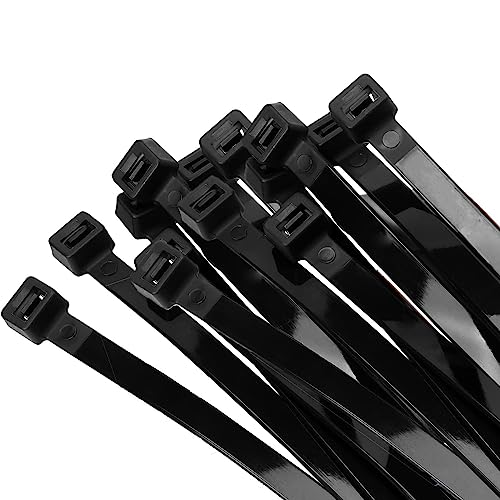 Armpow Kabelbinder, 600 mm x 12 mm, breit, UV-beständig, 114 kg, Zugfestigkeit für HLK-Konstruktion, ultrastark, selbstsichernd, extra lang, 12 mm x 600 mm, 40 Stück, schwarz, 40 Stück