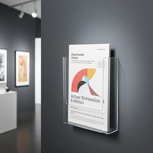 DIN A4 Wandprospekthalter Hochformat / Prospekthalter, Prospektständer, Flyer-Ständer, Flyerhalter, Prospektbox glasklar, Aufsteller, Werbung, Wandmontage