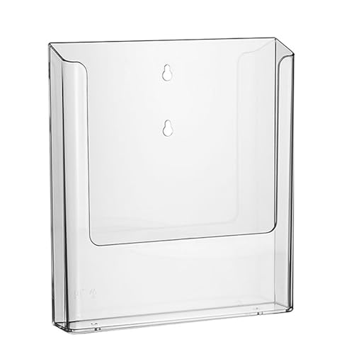 DIN A4 Wandprospekthalter Hochformat / Prospekthalter, Prospektständer, Flyer-Ständer, Flyerhalter, Prospektbox glasklar, Aufsteller, Werbung, Wandmontage
