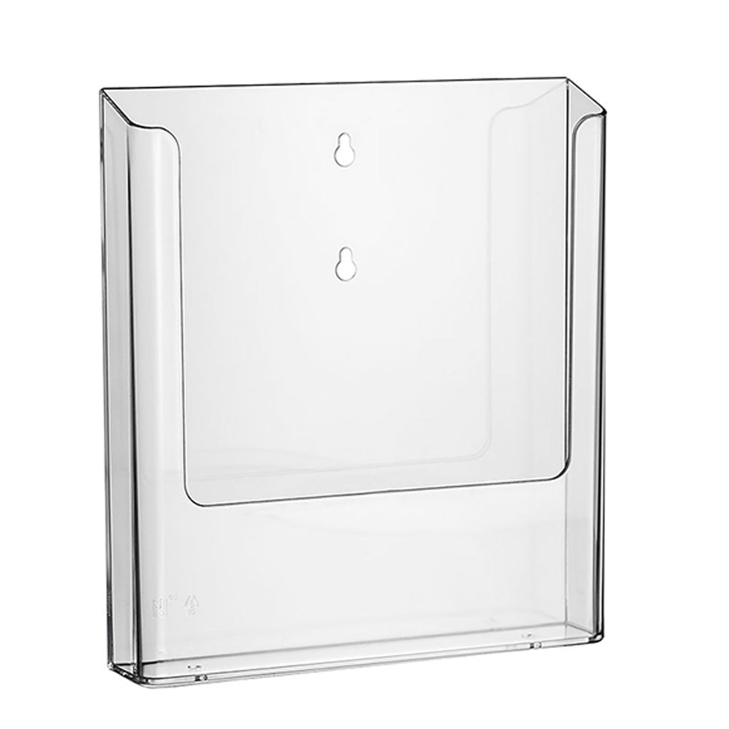DIN A4 Wandprospekthalter Hochformat / Prospekthalter, Prospektständer, Flyer-Ständer, Flyerhalter, Prospektbox glasklar, Aufsteller, Werbung, Wandmontage