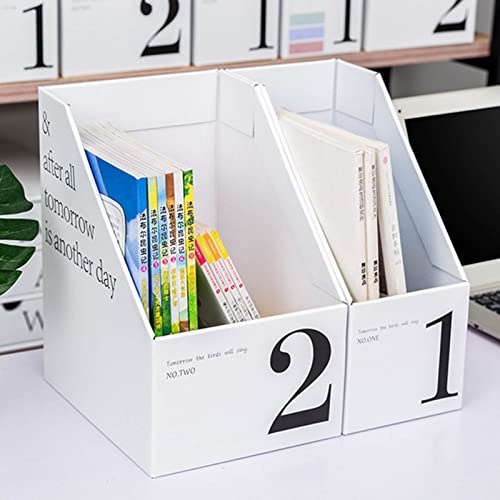 BEIJIALY Schreibtisch-Aktenhalter-Organizer, Vertikaler Aktenordner, Papier-Nummernmarkierung, Schlanker Schreibtisch-Aufbewahrungsorganisator, Zeitschriften-Aktenordner, Dokumentenständer für(2)