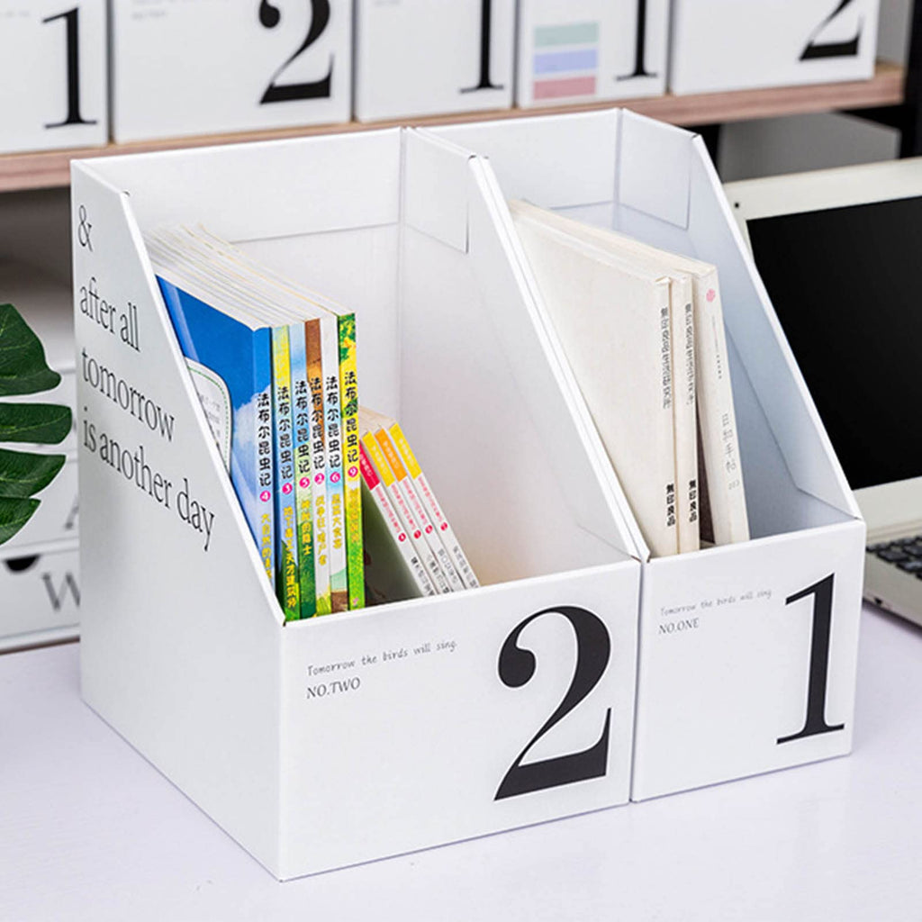 BEIJIALY Schreibtisch-Aktenhalter-Organizer, Vertikaler Aktenordner, Papier-Nummernmarkierung, Schlanker Schreibtisch-Aufbewahrungsorganisator, Zeitschriften-Aktenordner, Dokumentenständer für(2)