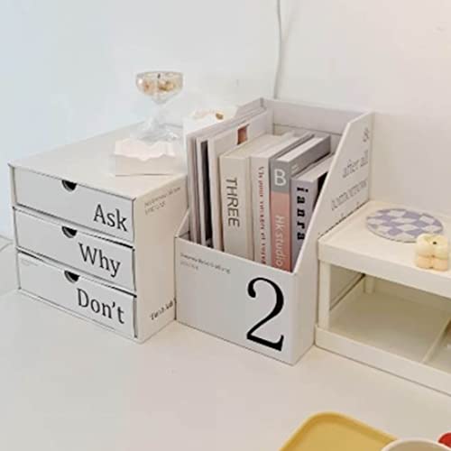 BEIJIALY Schreibtisch-Aktenhalter-Organizer, Vertikaler Aktenordner, Papier-Nummernmarkierung, Schlanker Schreibtisch-Aufbewahrungsorganisator, Zeitschriften-Aktenordner, Dokumentenständer für(2)
