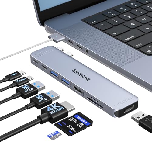 USB C Hub Adapter für MacBook Pro Air, Mac Multiport Adapter 8 in 2