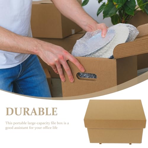 Papieraufbewahrungsboxen Stilvolles Schlichtes Design mit Deckel 2 Stück pack Große Kapazität Robust und Praktisch in Khaki für Büro und Zuhause