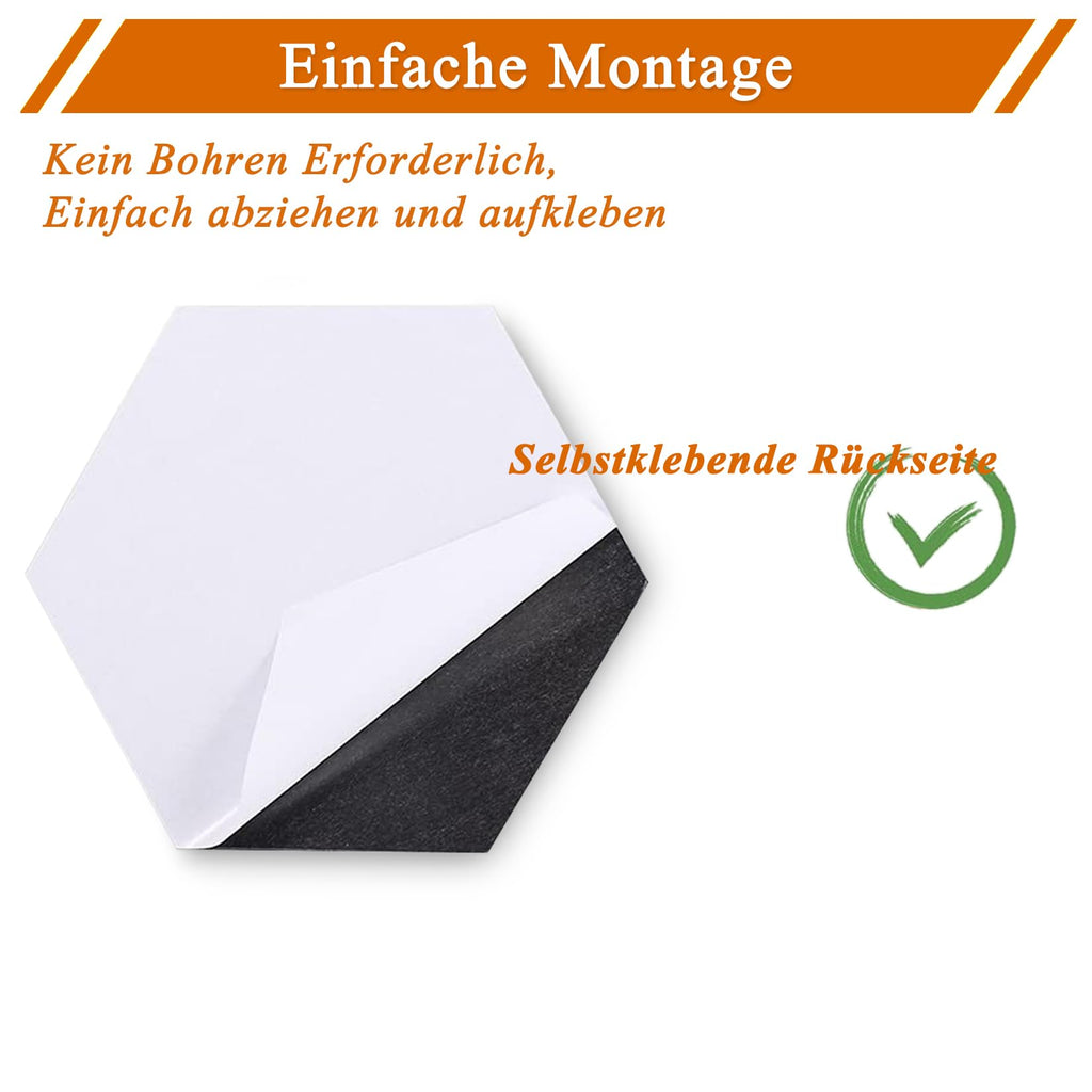 Sechseckige Filz Pinnwand, 8 Stück Selbstklebende Heimwerken Pinnwand mit 35 Pinnnadeln für Büro, Schule, Zuhause, Wanddekoration, Aufkleber, Memos, Foto(Lila & Pink)
