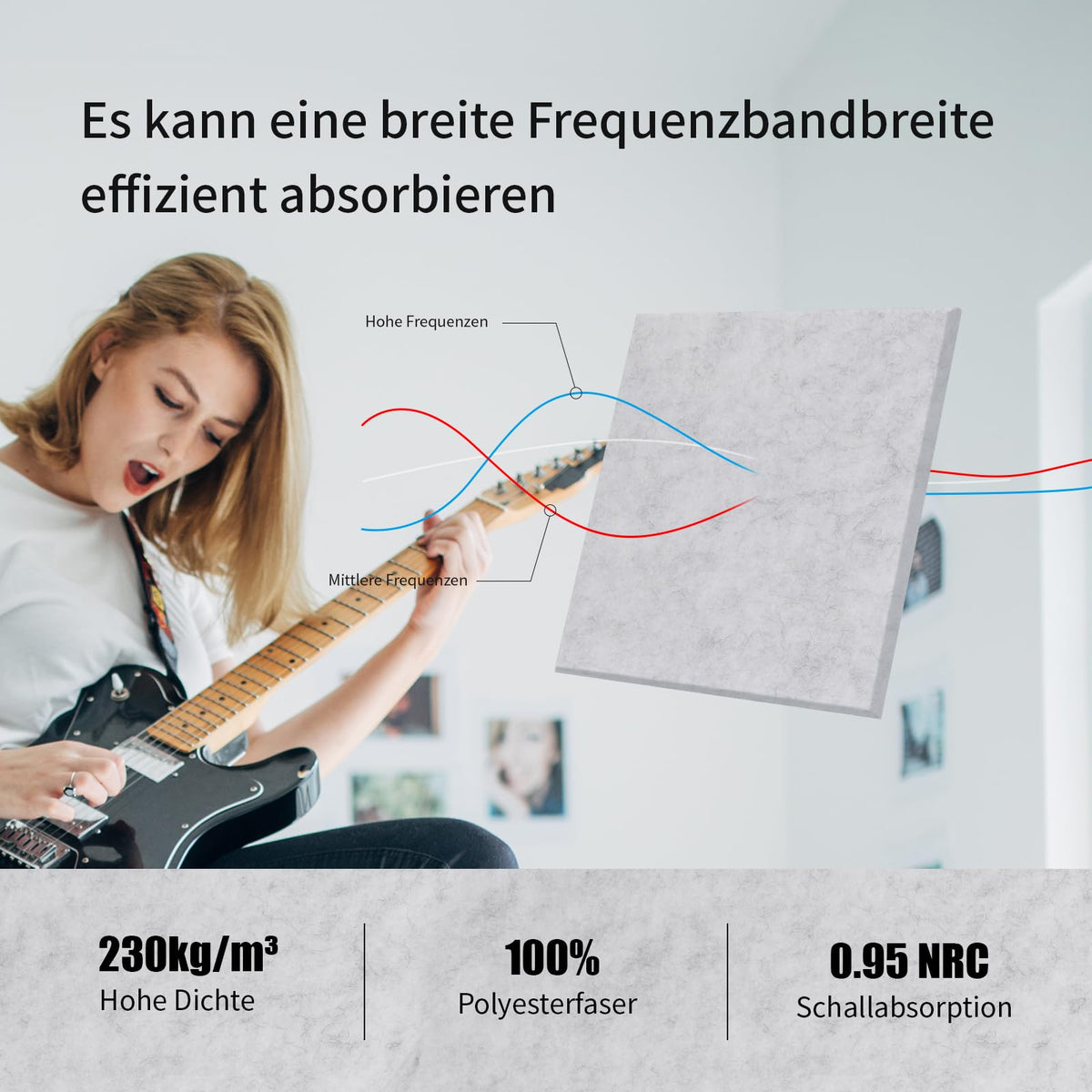 36 Stück Akustikplatten Selbstklebend Grau, Abdeckung 3.24㎡
