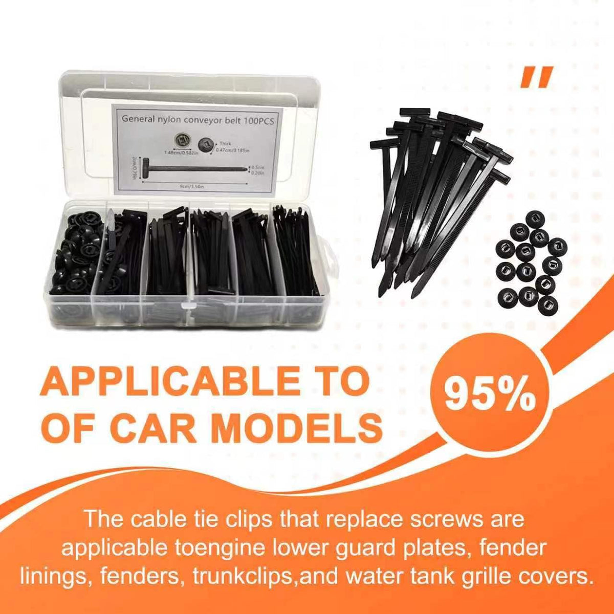 100 Stück Nylon Kabelbinder Schnalle, Universal Kabelbinderhalter, Kabelbinder-Verschluss Für Reparaturen, UV-beständige Nylon Halterung, Für Haushalt Auto Tägliche Reparaturen (Schwarz)