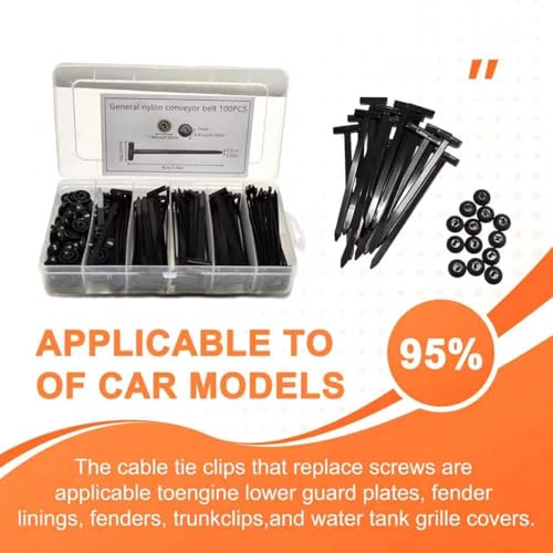 100 Stück Nylon Kabelbinder Schnalle, Universal Kabelbinderhalter, Kabelbinder-Verschluss Für Reparaturen, UV-beständige Nylon Halterung, Für Haushalt Auto Tägliche Reparaturen (Schwarz)